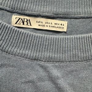 Zara Men's Light Gray Crewneck Sweater